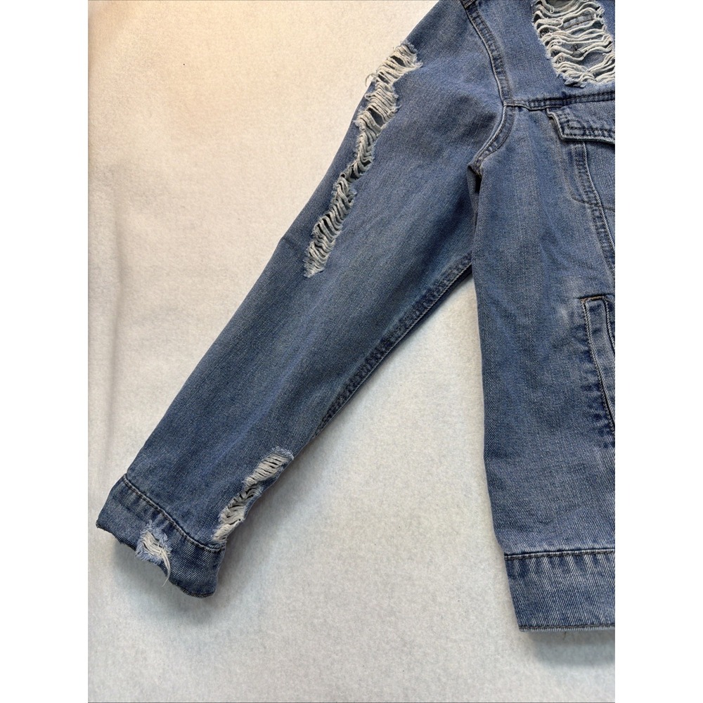 Highway Jeans Blue Very‎ Distressed Buttoned Denim Jacket Size XL women - Picture 3 of 16